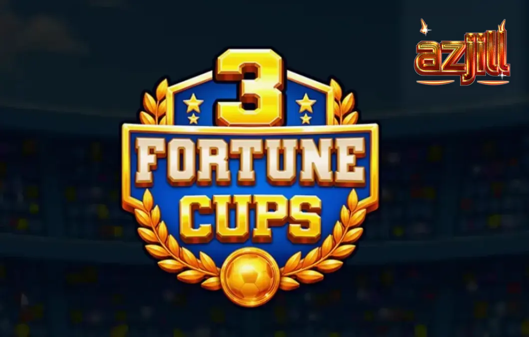 3 Fortune Cups slot game interface featuring football theme and golden trophies